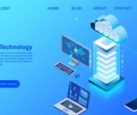 Modern cloud technology illustration vector