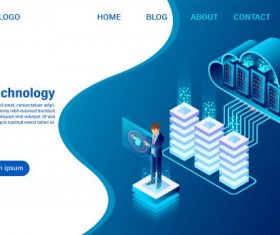 online computing technology illustration vector