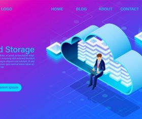 Cloud storage technology illustration vector design
