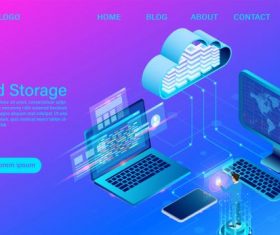 Cloud storage technology illustration vector
