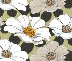 Flowers background blossom classical vector design