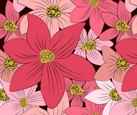 Botany background colored flat handdrawn set vector