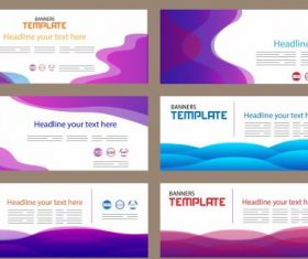 Corporate banner templates horizontal modern colorful abstraction vector