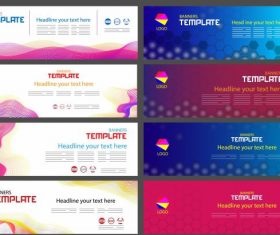 Corporate banner templates colorful contemporary flat 3d vector design