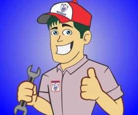 Mechanic boy logo for free by official shahg abid ali shah vectors material