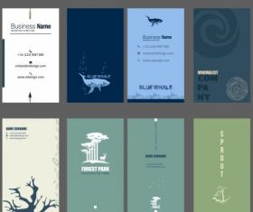 Business card templates collection plain various themes set vector