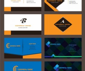 Business card templates colored modern flat vector