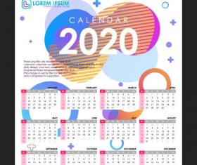 Calendar 2020 set vector