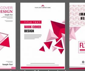 Corporate brochure templates pink modern 3d geometric vector
