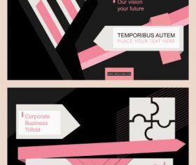 Corporate brochure templates modern dark abstract design vector