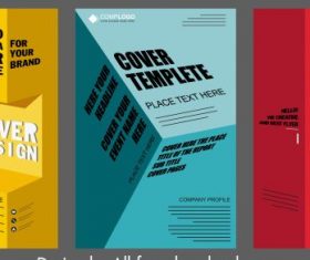 Corporate brochure templates colored modern 3d effect design vectors