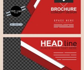 Corporate brochure template black red modern checkered vector