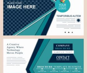 Corporate brochure templates modern colorful abstract vector set