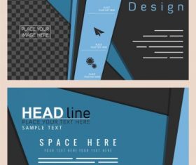 Business brochure templates modern dark colored vector