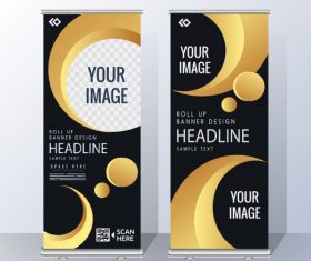 Corporate banner templates modern yellow black vector