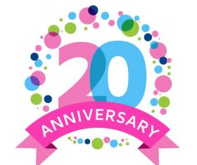 20th anniversarry celebrations shiny vector