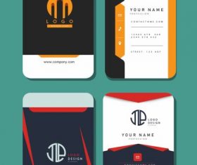 Business card templates vertical vector