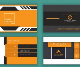Business card templates colored flat technology vector material
