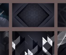 Technology background templates abstract dynamic dark shiny vector