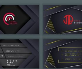 Business card templates black technology vector
