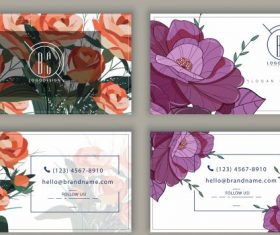 Business card templates floral vector