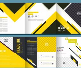 Corporate brochure templates modern colored abstract trifold vector