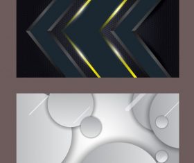 Decorative backgrounds shiny modern dark bright geometric set vector