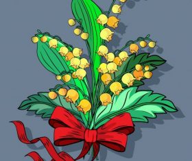 Decorative flowers painting colorful shiny vector