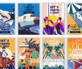 Travel banners templates colorful vector