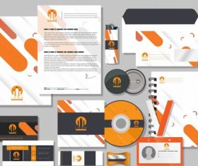 Corporate branding identity sets flat dynamic vector