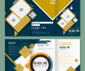 Corporate brochure templates modern trifold abstract vector