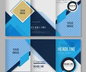 Brochure templates bright abstract modern trifold shape vector