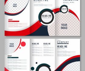Trifold brochure templates modern bright checkered vector