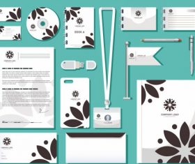 Branding identity sets flat petals vector