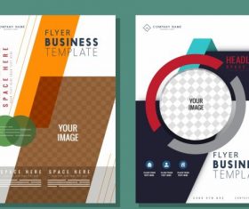 Business flyer templates bright colorful modern vector