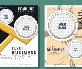 Corporate flyer templates modern checkered circles vector