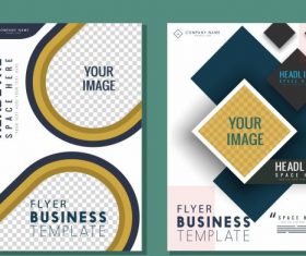 Business flyer templates modern colorful checkered vector free download