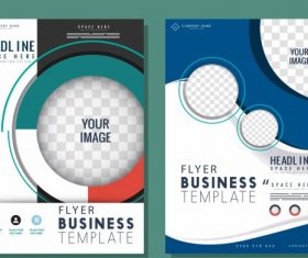 Business flyer templates colorful circles illustration vector