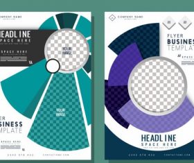 Corporate flyer templates modern checkered geometric vector