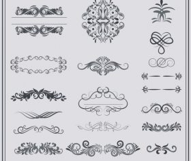 Documents decorative elements classical european symmetric curves shiny vector