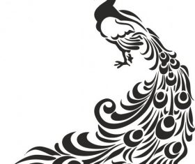 Peacock stencil free cdrs art design vector