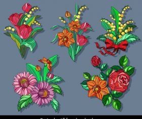 Flowers colorful classical vector design