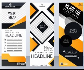 Corporate banner templates modern abstract technology vertical vector graphics
