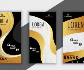 Corporate brochure templates curves modern vector graphics