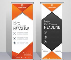 Corporate banners templates modern roll up vectors