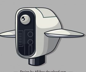 Robot airplane shaped vector