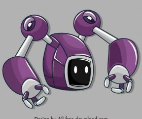 Robot modern violet grey vector