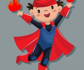 Magic kid cute cartoon character illustration vector