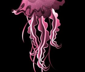 Jellyfish shining violet vector