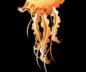Jellyfish modern shiny yellow vector